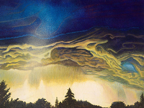 Yellow Clouds Over Trees